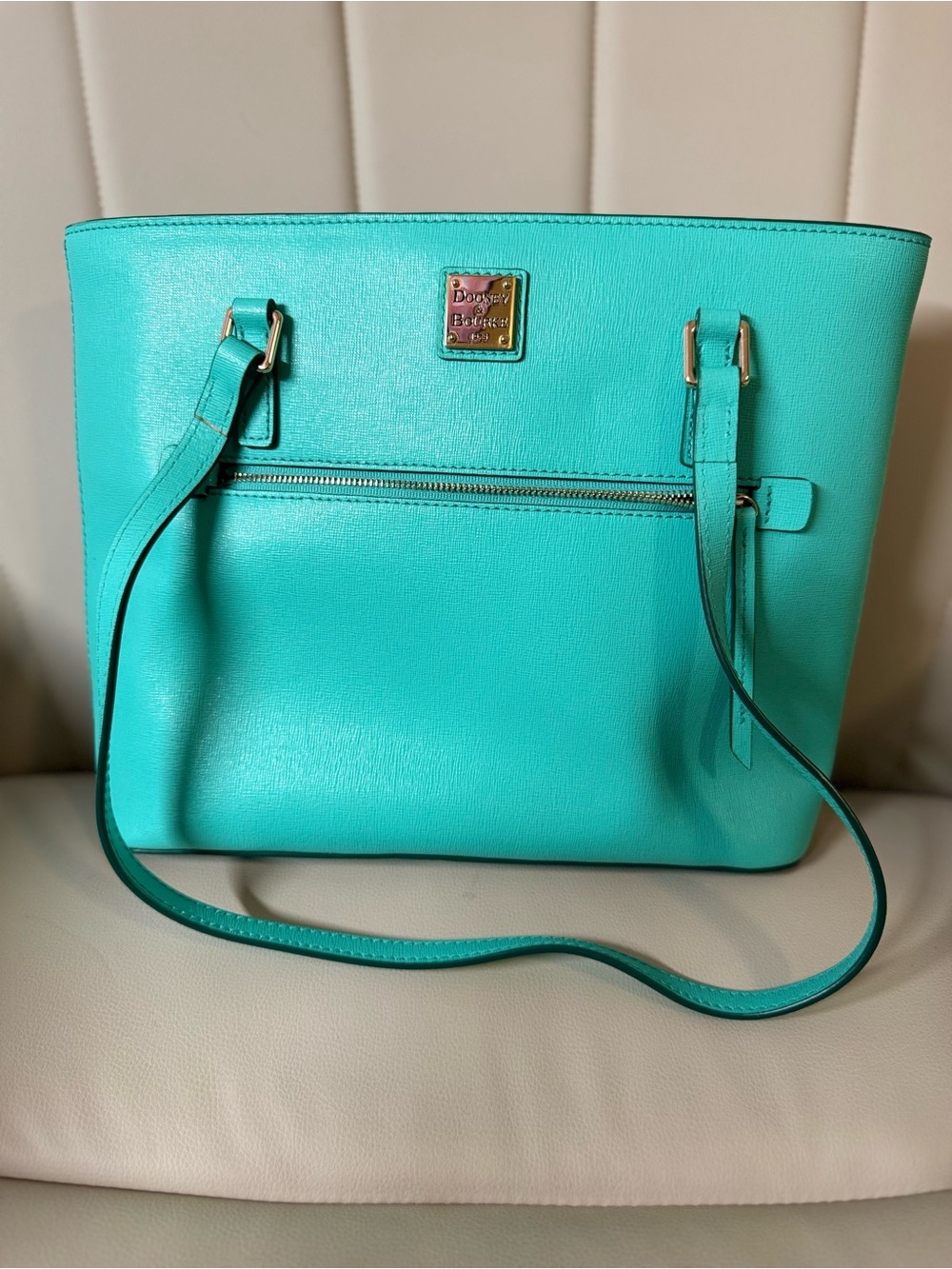 Dooney & Bourke Turquoise Leather Shoulder Bag